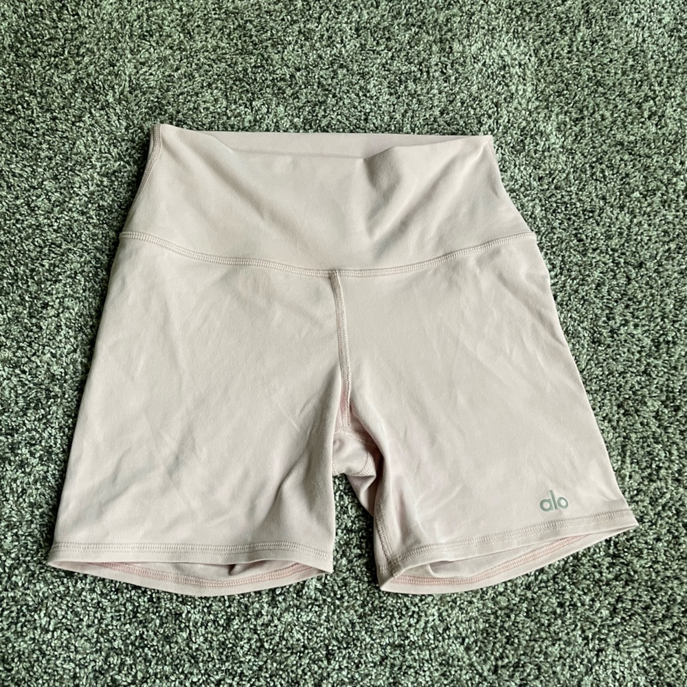 ALO Yoga Pink High-Waist Athletic Bike Shorts